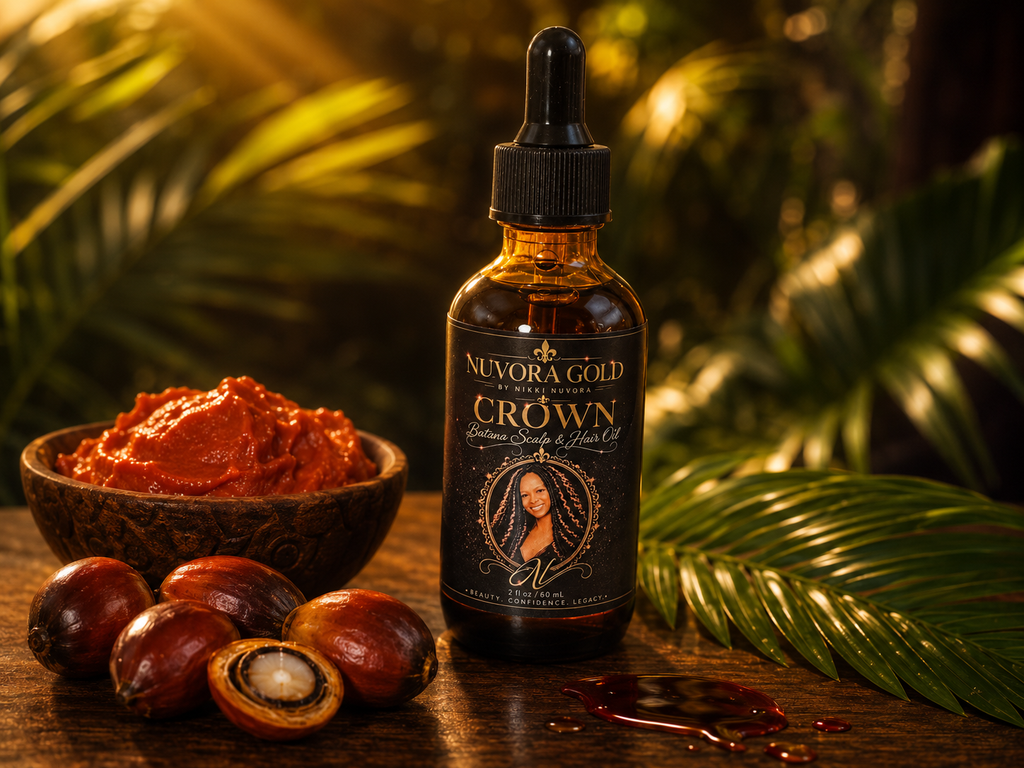 Batana Scalp & Hair Oil — Nuvora Gold Crown | For Dry, Damaged Hair