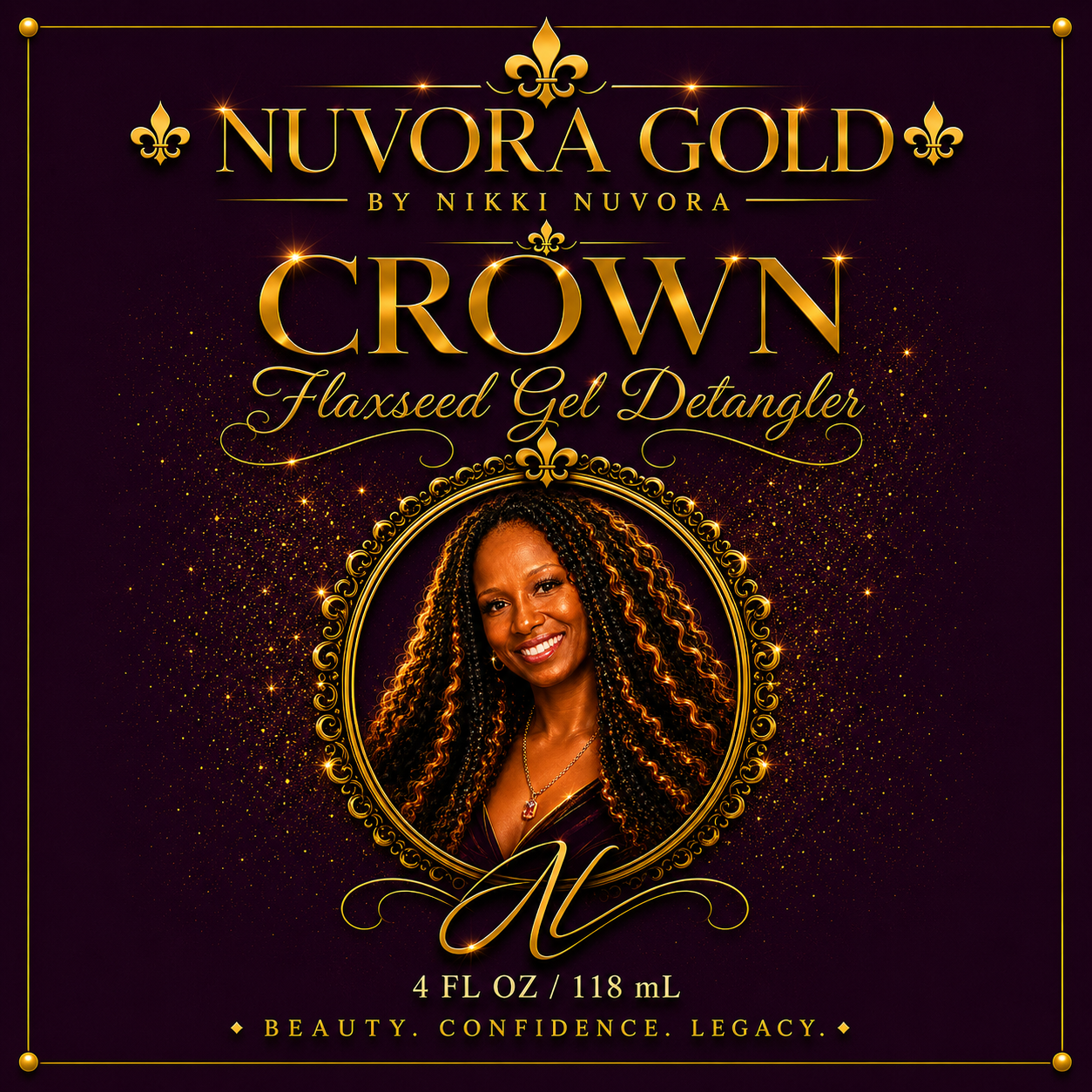 Nuvora Gold Crown Flaxseed Gel Detangler