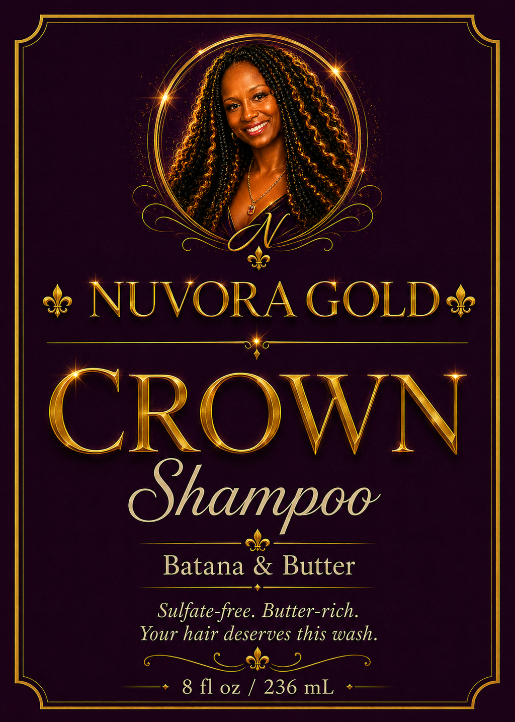 Batana & Butter Shampoo — Nuvora Gold Crown | Sulfate-Free for 4A–4C Hair