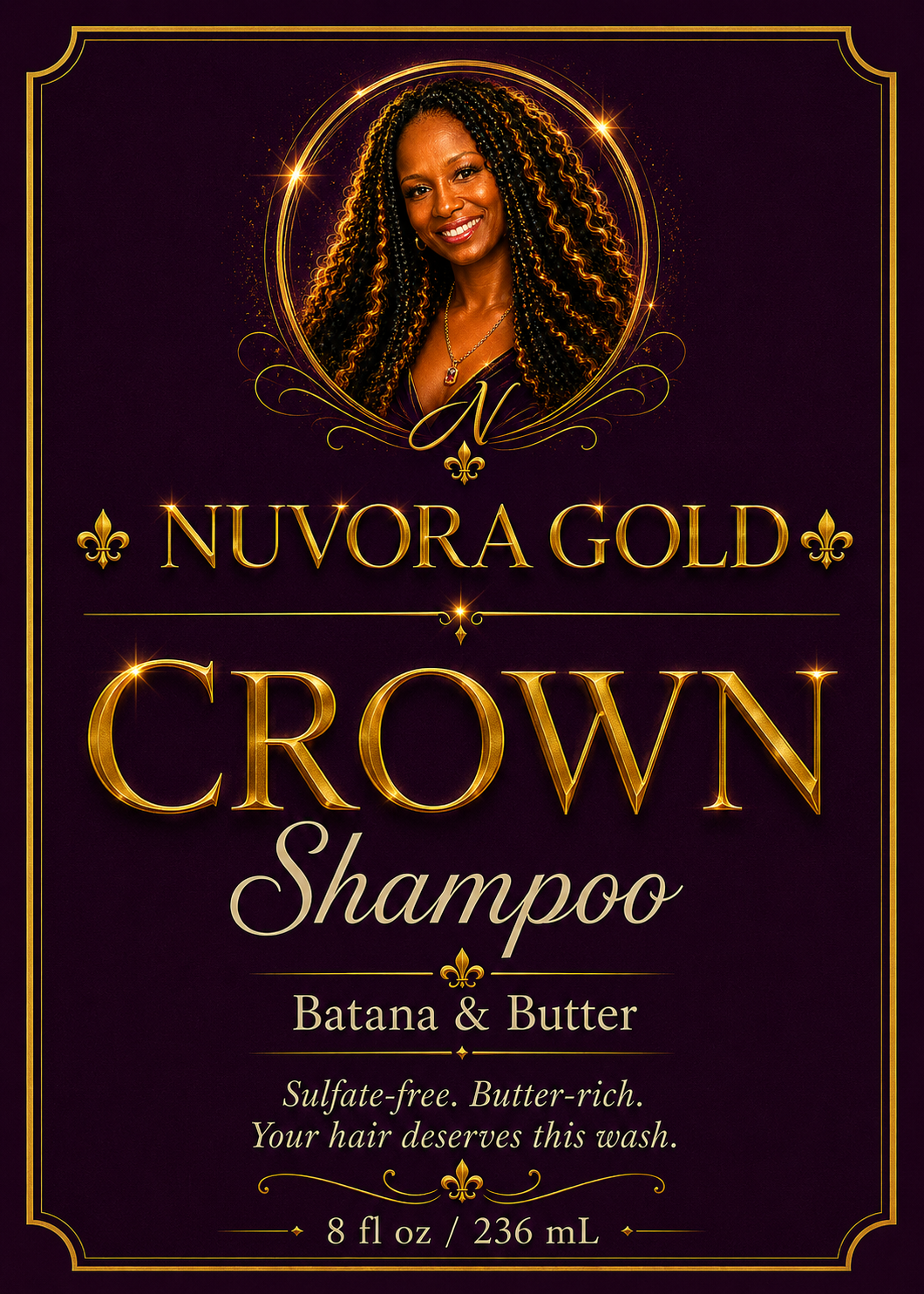 Batana & Butter Shampoo — Nuvora Gold Crown | Sulfate-Free for 4A–4C Hair