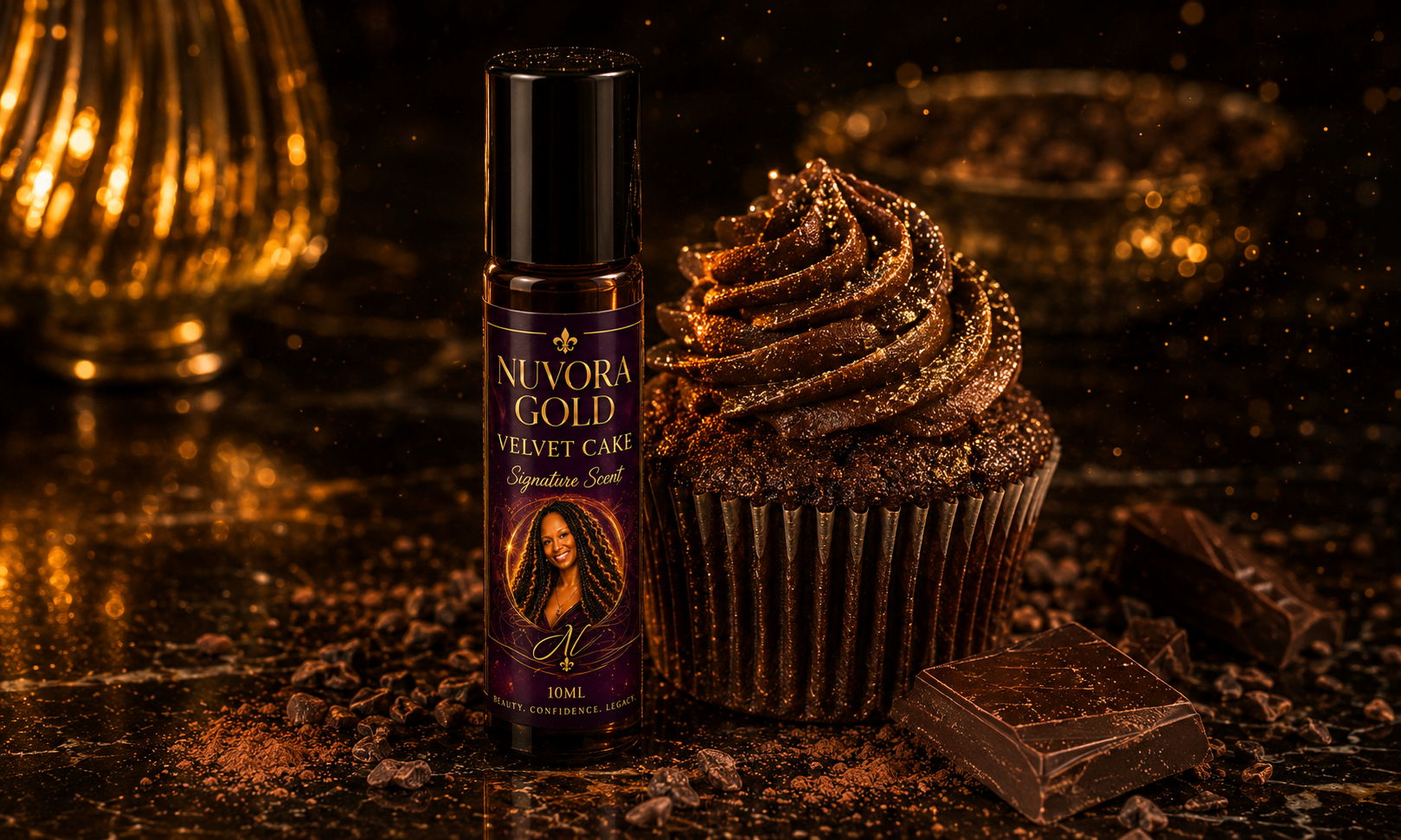 Nuvora Gold Velvet Cake